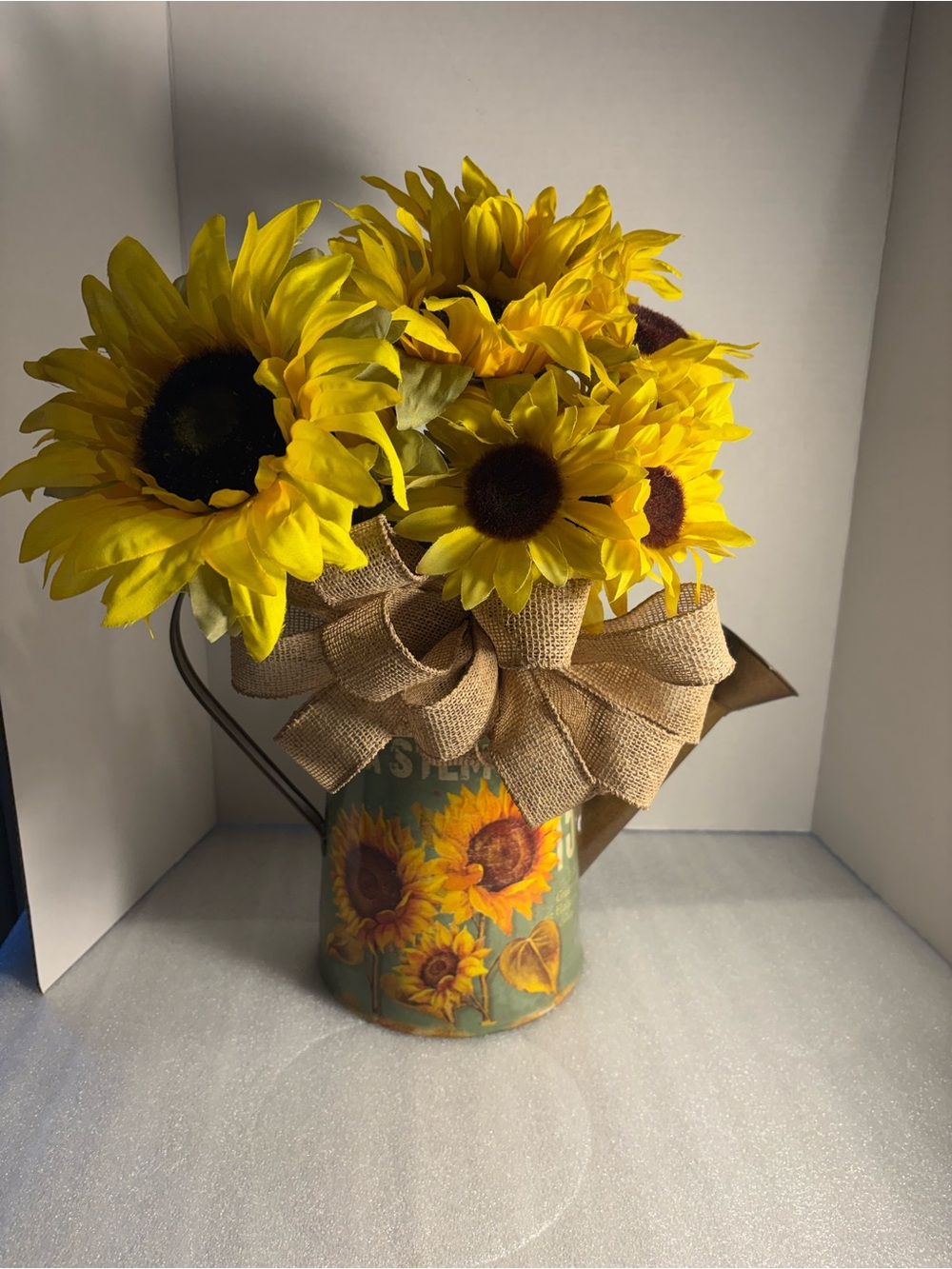 Sunflower Floral Pitcher Arrangement - Yellow -